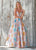 Ashley Lauren - 1369 Deep V-neck Brocade Pleated Ballgown Dress In Multi-Color