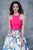 Nina Canacci - 1370 Multi-Colored Printed Halter A-line Dress In Pink and Print
