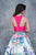 Nina Canacci - 1370 Multi-Colored Printed Halter A-line Dress In Pink and Print