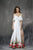 Nina Canacci - 1374 Multi-Colored Printed V-neck Sheath Dress In White and Print