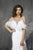 Nina Canacci - 1374 Multi-Colored Printed V-neck Sheath Dress In White and Print