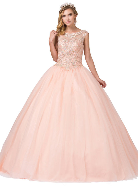 Dancing Queen - 1376 Embellished Bateau Ballgown In Orange