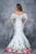 Nina Canacci - 1380 Two Piece Lace and Floral Printed Mermaid Dress In White and Print