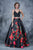 Nina Canacci - 1381 Two Piece Floral Printed A-line Dress In Black and Print