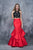 Nina Canacci - 1382 Two Piece Two Tone Embroidered Mermaid Dress In Black and Red