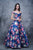 1384 Off-Shoulder Floral Print Ballgown