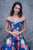 Nina Canacci - 1384 Off-Shoulder Floral Print Ballgown In Print and Floral