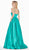 Ashley Lauren - 1385 Halter Satin A-line Dress In Green