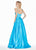 Ashley Lauren - 1385 Halter Satin A-line Dress In Blue