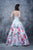 Nina Canacci - 1386 Beaded Halter Neck Floral Ballgown In Print and Floral