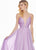 Ashley Lauren - 1386 Pleated Deep V-neck A-line Dress In Purple