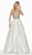 Ashley Lauren - 1389 Crystal Beaded V-Neck Satin Gown In White
