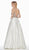 Ashley Lauren - 1389 Crystal Beaded V-Neck Satin Gown In White