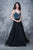 Nina Canacci - 1390 Spaghetti Straps Beaded A-line Gown In Black and Multi-Color