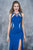 Nina Canacci - 1392 Charming Cutouts Trumpet Evening Gown In Blue