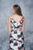 Nina Canacci - 1393 Floral Print Deep V-neck Mermaid Dress In Black and Print