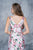 Nina Canacci - 1393 Floral Print Deep V-neck Mermaid Dress In White and Print