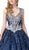 Dancing Queen - 1396 Embellished Plunging V-neck Ballgown In Blue