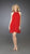 La Femme - 13963 Flirty Pleated Halter A-Line Dress in Red