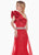 Ashley Lauren - 1398 Ruffle Accented Asymmetrical Overskirt Gown In Red