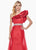 Ashley Lauren - 1398 Ruffle Accented Asymmetrical Overskirt Gown In Red
