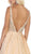May Queen - MQ1632 Beaded V-Neck Pleated Ballgown In Nude