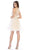 May Queen - MQ1584 Beaded Lace Ornate Fit and Flare Cocktail Dress In Nude