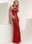 Jasz Couture - 1400 Fully Sequined Halter Evening Gown In Red