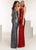 Jasz Couture - 1400 Fully Sequined Halter Evening Gown In Red and Gray