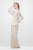 Primavera Couture - Long Sleeve Luxurious Floral Sequined Long Sheath Gown  1401 in Neutral