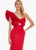 Ashley Lauren - 1401 One Shoulder Ruffle Satin Mermaid Dress In Red
