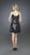 La Femme - Simple Evening Mini Dress with Bubble Skirt 14021 in Black and Silver