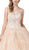 Dancing Queen - 1403 Embellished V-neck Basque Ballgown In Neutral