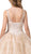 Dancing Queen - 1403 Embellished V-neck Basque Ballgown In Neutral