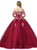 Dancing Queen - 1405 Applique Off-Shoulder Ballgown In Red