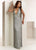 Jasz Couture - 1405 Beaded Deep Halter V-neck Sheath Dress In Blue