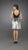 La Femme - Sequined Scoop Neck Short A-line Dress 14083 in Silver and Black