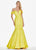Ashley Lauren - 1410 Draped Plunging Off Shoulder Mermaid Gown In Yellow