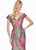 Ashley Lauren - 1411 Cap Sleeve Off Shoulder Metallic Floral Gown In Pink and Multi-Color