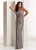 Jasz Couture - 1415 Beaded Fitted Halter Evening Gown In Silver