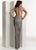 Jasz Couture - 1415 Beaded Fitted Halter Evening Gown In Silver