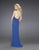 La Femme - Long Halter Strap Prom Dress 14168 in Blue