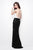 Primavera Couture - 1416 Sleeveless V-Neck Sequined High Slit Gown in Black and White