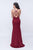 Nina Canacci - 1417 Plunging Sweetheart Crisscross-Strapped Bodice Gown in Red