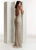 Jasz Couture - 1417 Fitted Sequined Halter Gown with Slit In White