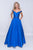 Nina Canacci - 1418-1 Bead Embellished Off-Shoulder Ballgown In Blue