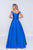 Nina Canacci - 1418-1 Bead Embellished Off-Shoulder Ballgown In Blue