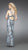 La Femme - 14185 Scoop Neck Printed Column Evening Dress In Blue and Silver