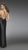 La Femme - Long silk Prom dress with Printed belt and back design 14196 in Black