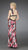 La Femme - Printed Halter Elegant Dress with Cut-Outs 14209 in Pink and Black